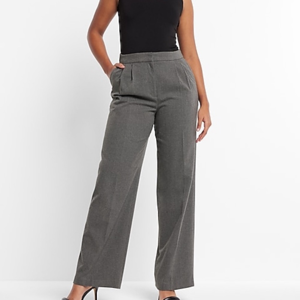 Super high waisted gray wide leg plant